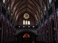 The interior of the Gothic cathedral